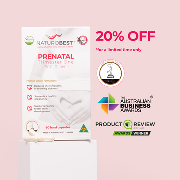 Prenatal Trimester One with Ginger | 60s & 120s pack sizes | 20% Off!